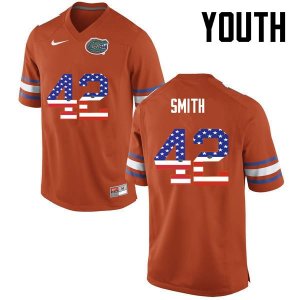 Youth Florida Gators #42 Jordan Smith NCAA Nike Orange USA Flag Fashion Authentic Stitched College Football Jersey QAU0662WH